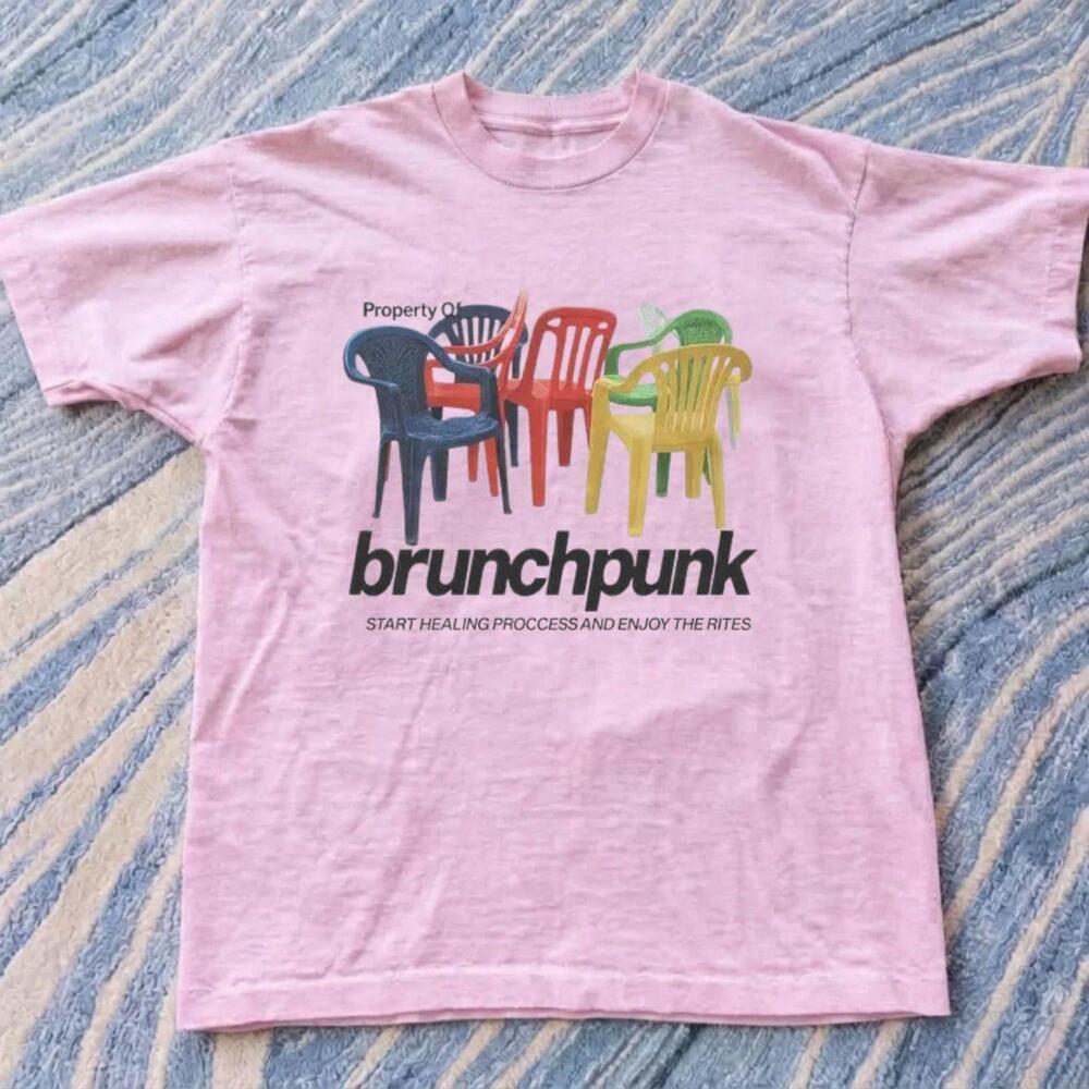 Brunchpunk Colorful Plastic Chairs Healing Process Tee